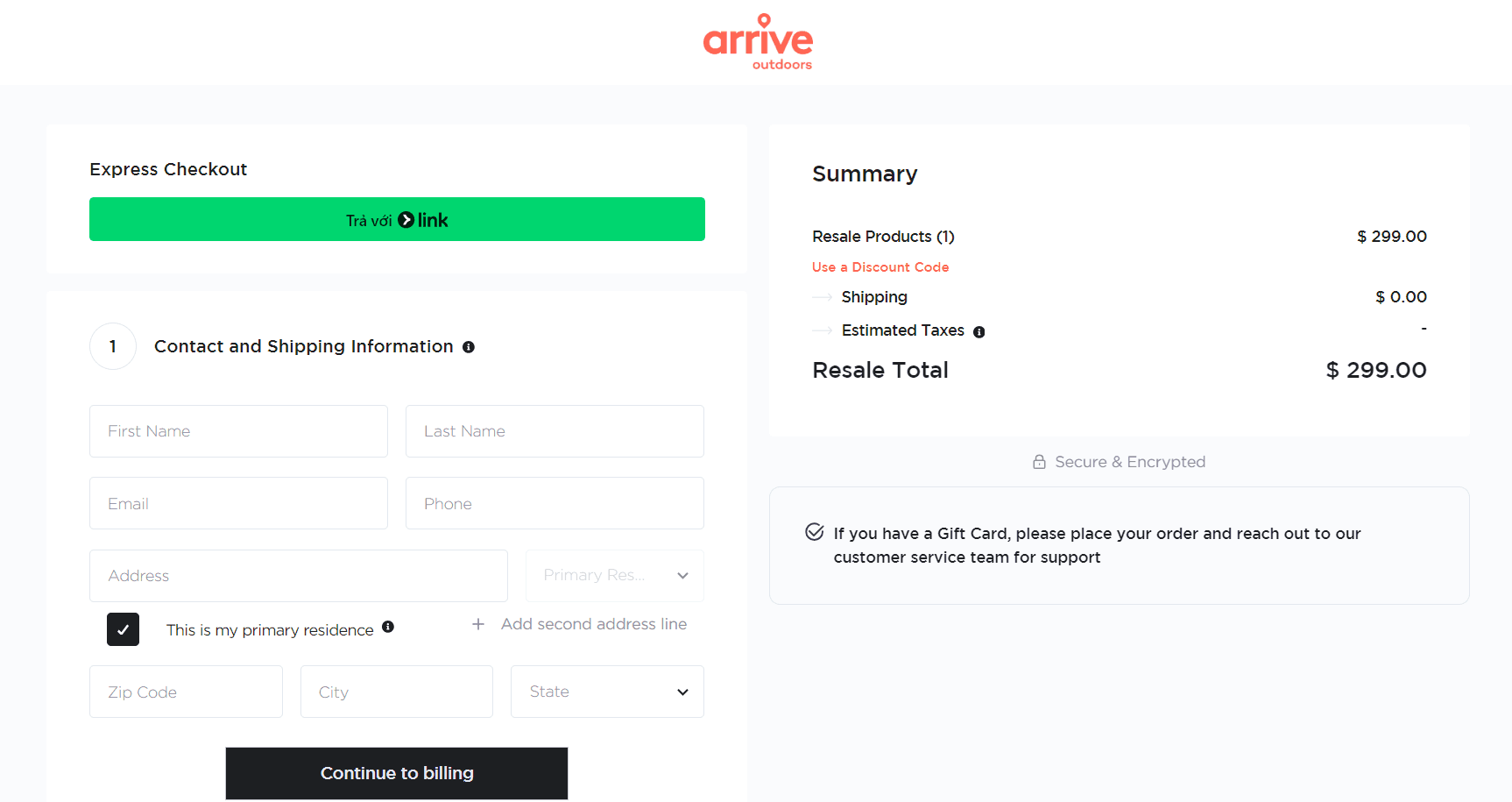 Arrive Outdoors apply coupon code